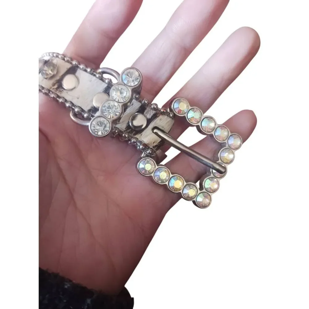 Heavily embellished high bling dog collar leather